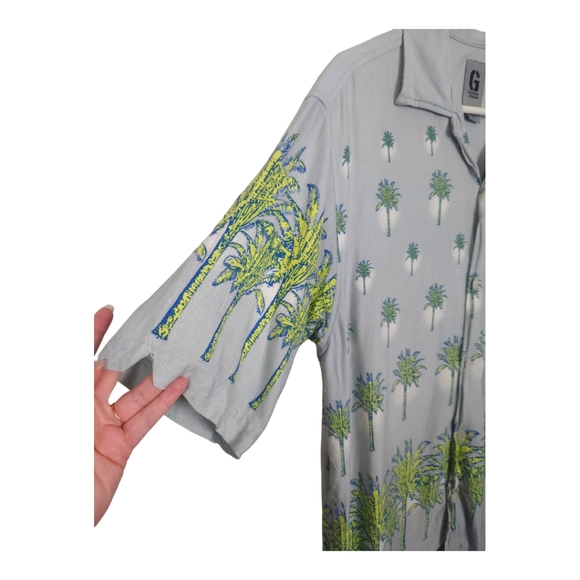 Vintage Guess Jeans Palm Tree Print Button Down - Picture 3 of 11